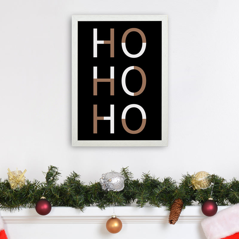Hohoho Christmas Art Print by Kookiepixel A3 Oak Frame