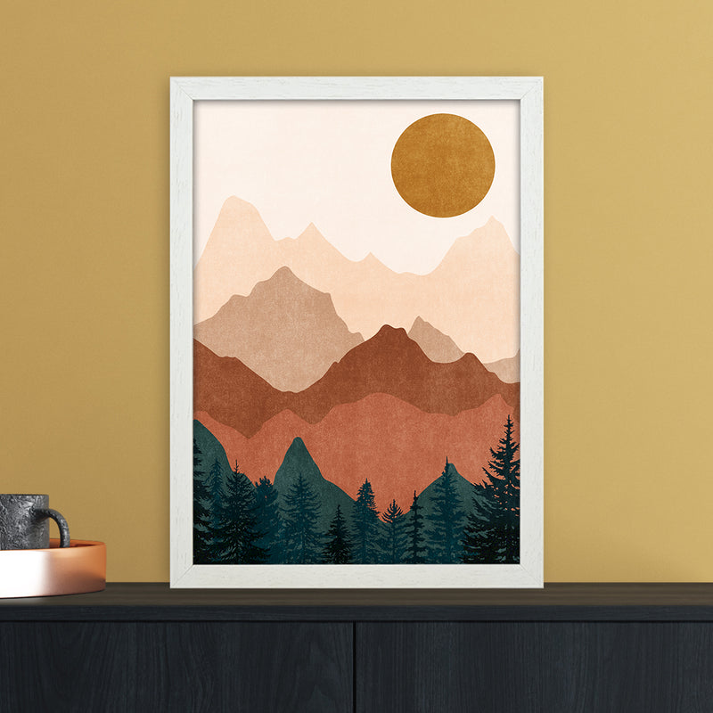 Sunset Peaks No 2 A3 White Frame