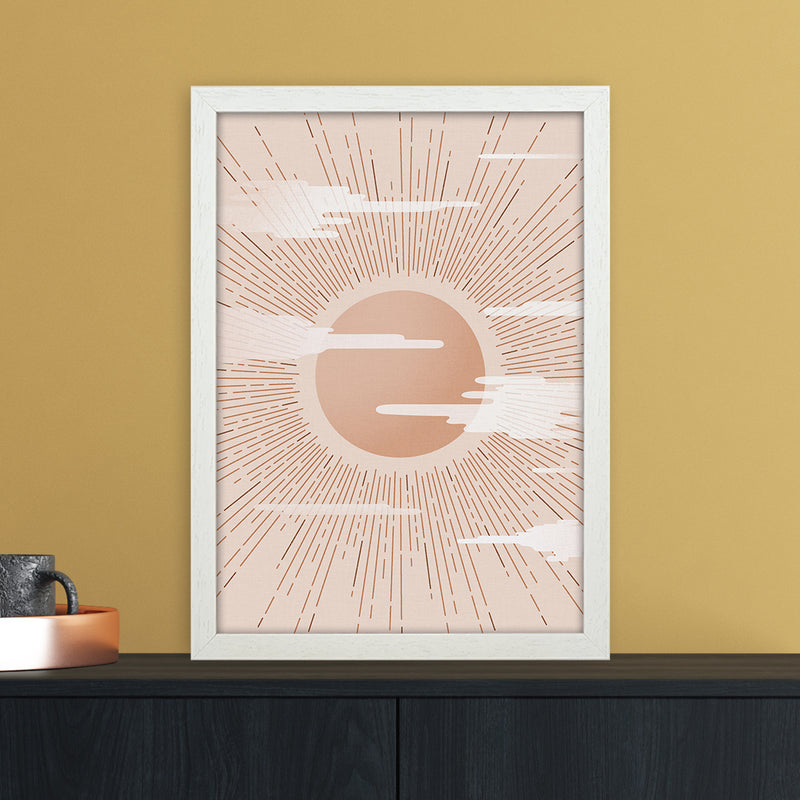 The Sun Landscape Art Print by Kookiepixel A3 Oak Frame
