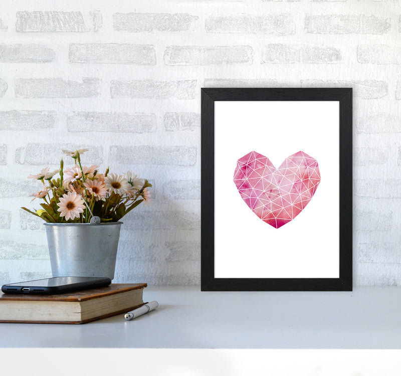 Wire Heart Art Print by Kookiepixel A4 White Frame