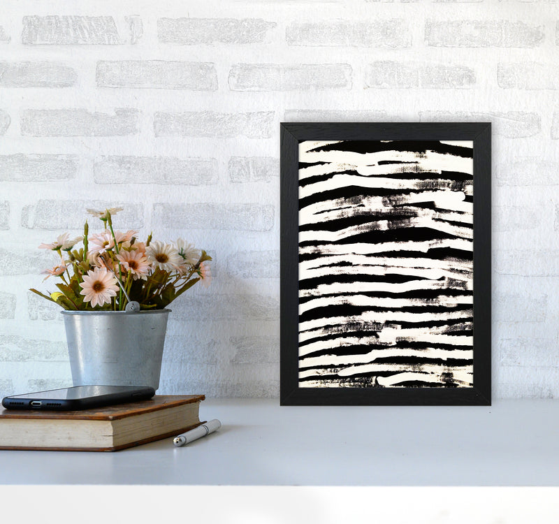 Strokes Abstract Art Print by Kookiepixel A4 White Frame