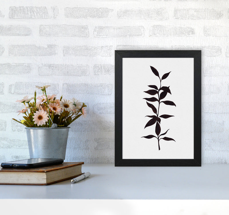 Inked Bamboo Botanical Art Print by Kookiepixel A4 White Frame