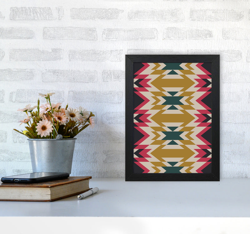 Navajos Print No 2 Abstract Art Print by Kookiepixel A4 White Frame