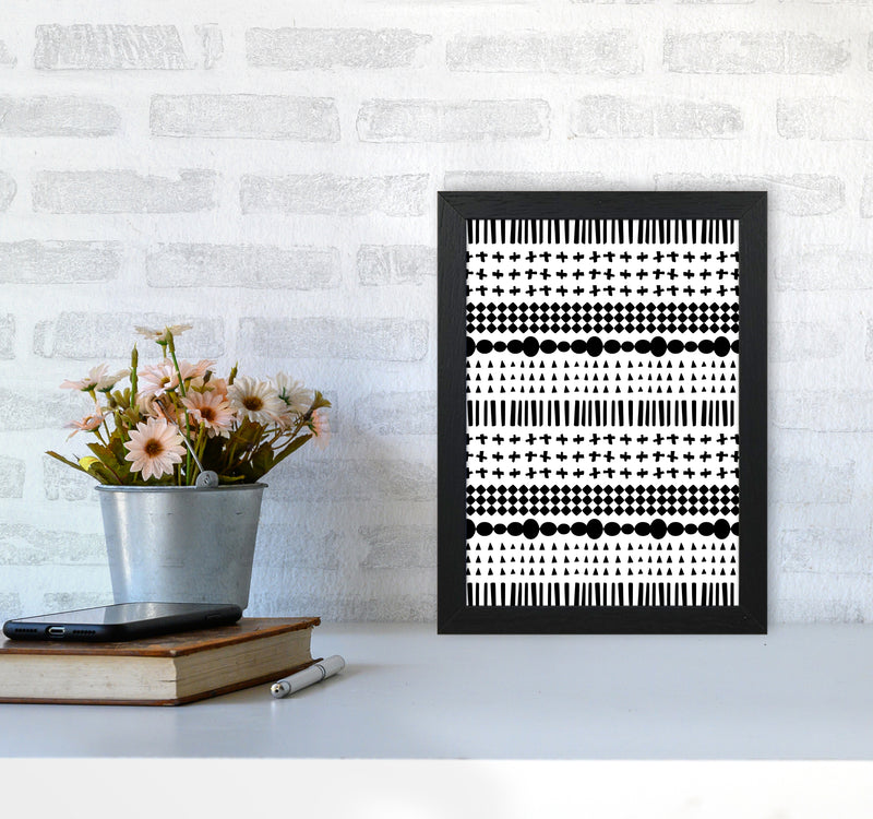 Scandi Pattern No 1 Abstract Art Print by Kookiepixel A4 White Frame