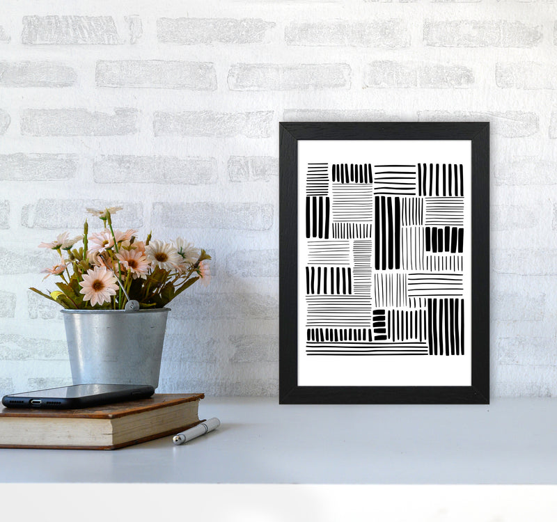 Lines No 2 Abstract Art Print by Kookiepixel A4 White Frame