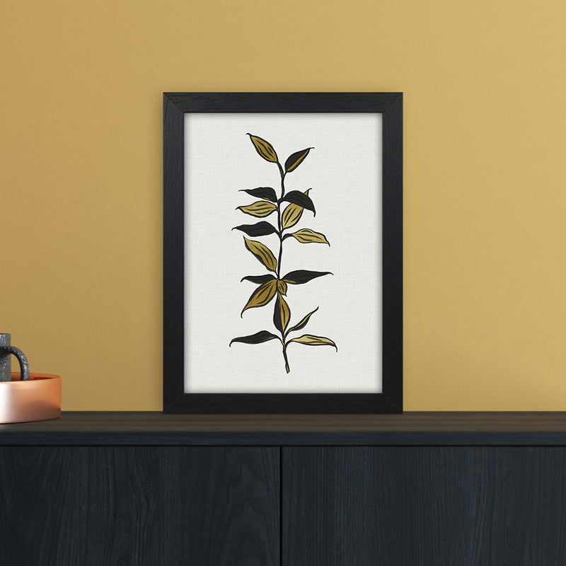 Gold Bamboo Botanical Art Print by Kookiepixel A4 White Frame