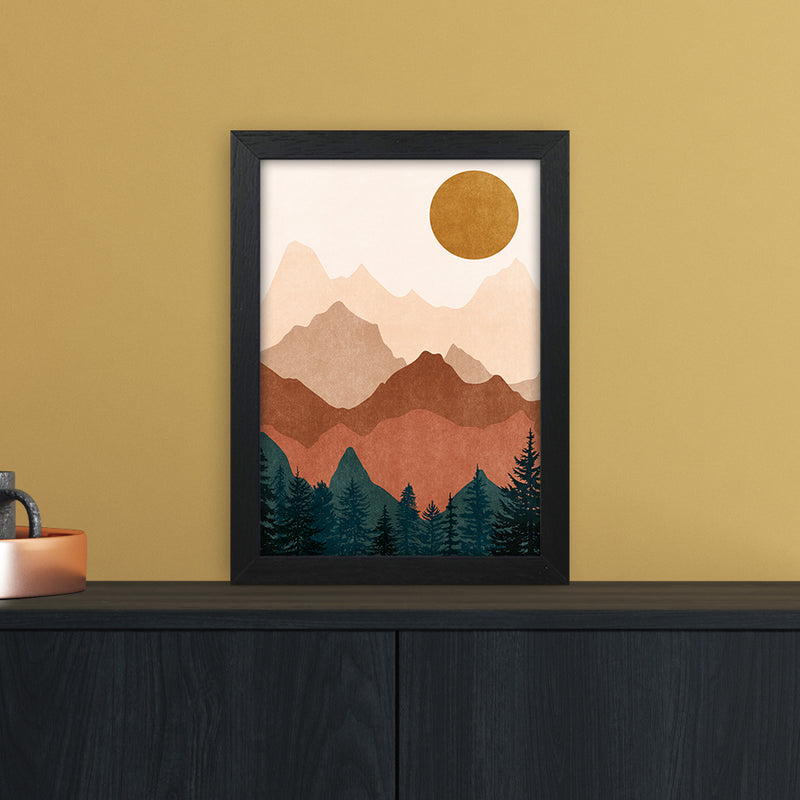 Sunset Peaks No 2 A4 Black Frame