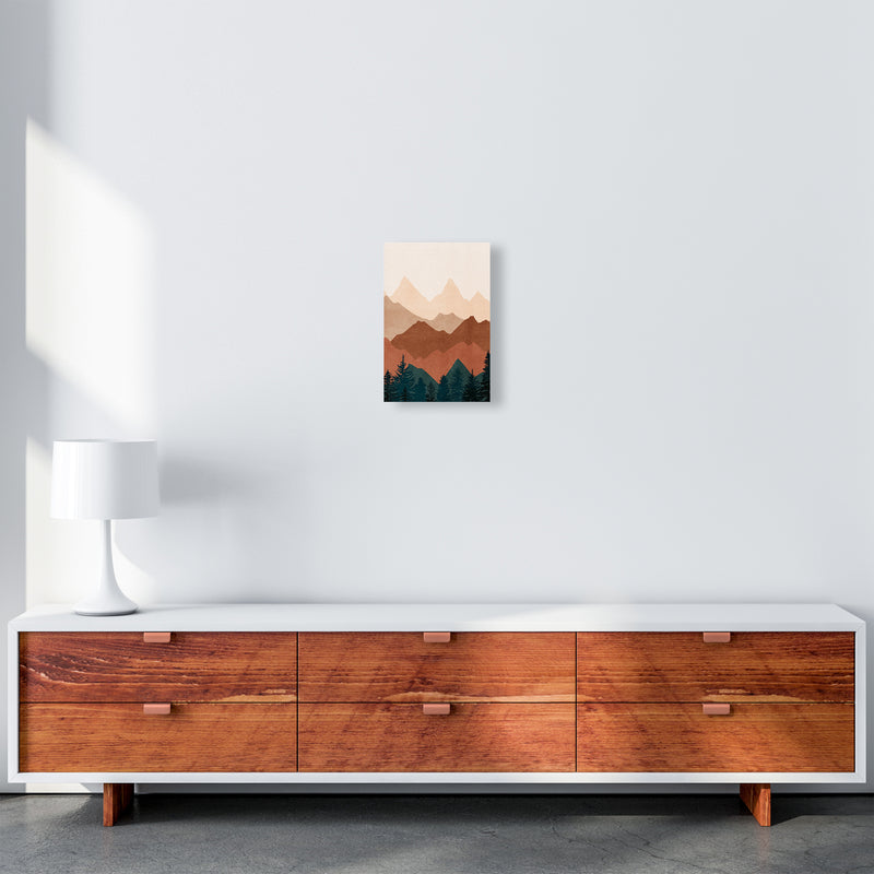 Sunset Peaks No 1 Landscape Art Print by Kookiepixel A4 Canvas