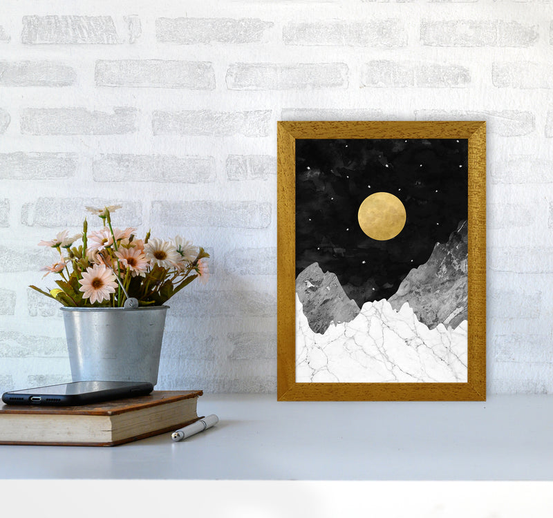 Moon and Stars Landscape Art Print by Kookiepixel A4 Print Only