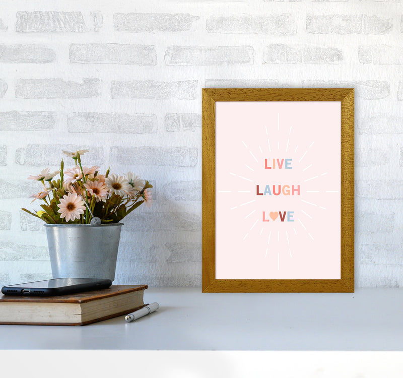 Live, Laugh, Love Quote Art Print by Kookiepixel A4 Print Only