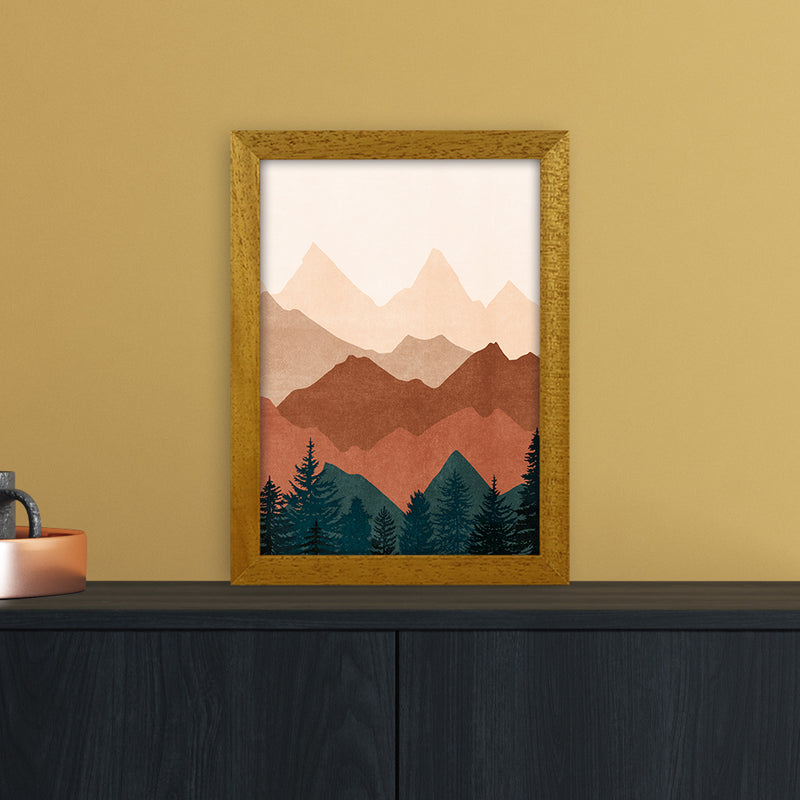 Sunset Peaks No 1 Landscape Art Print by Kookiepixel A4 Print Only