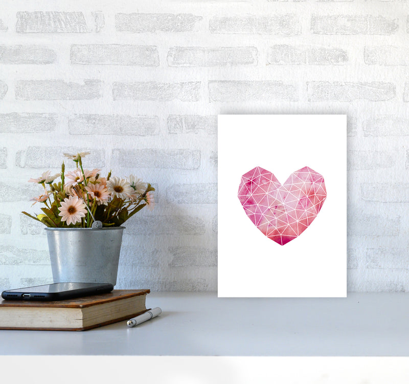 Wire Heart Art Print by Kookiepixel A4 Black Frame