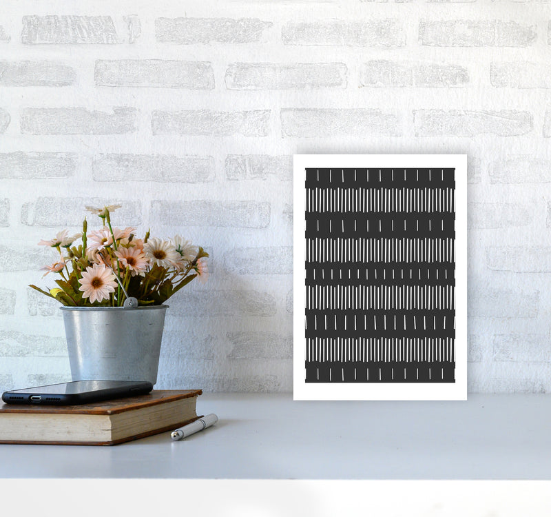 Lines No 1 Abstract Art Print by Kookiepixel A4 Black Frame