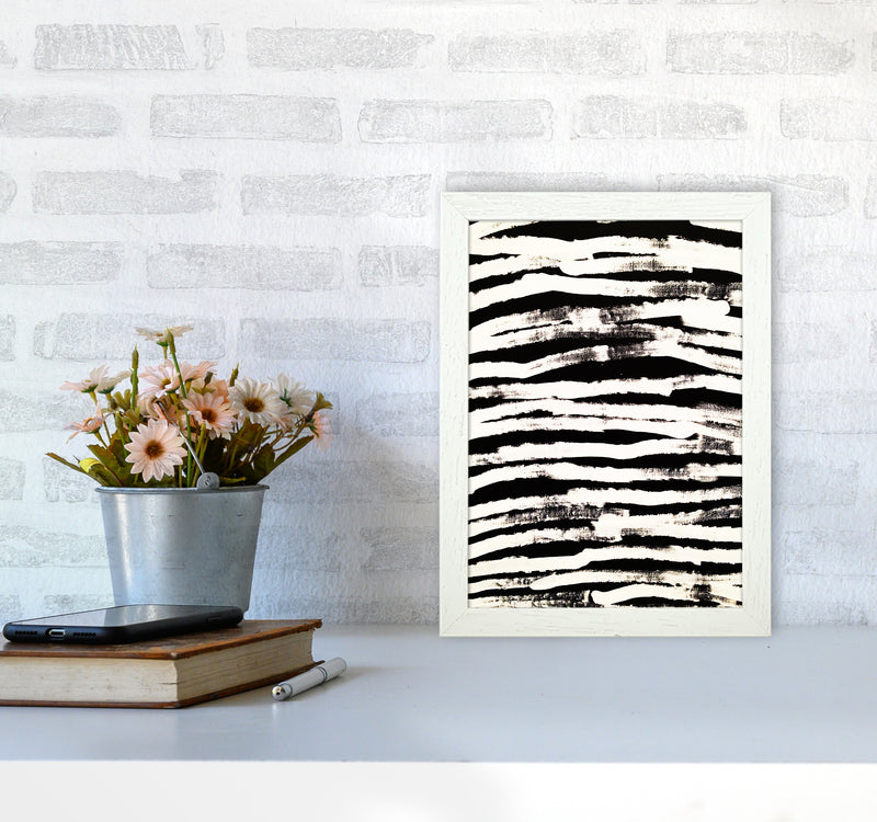 Strokes Abstract Art Print by Kookiepixel A4 Oak Frame