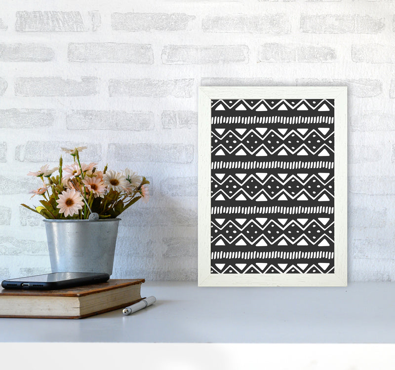 Tribal Pattern Abstract Art Print by Kookiepixel A4 Oak Frame