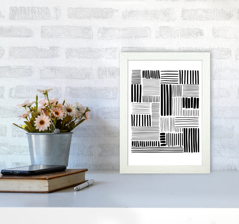 Lines No 2 Abstract Art Print by Kookiepixel A4 Oak Frame