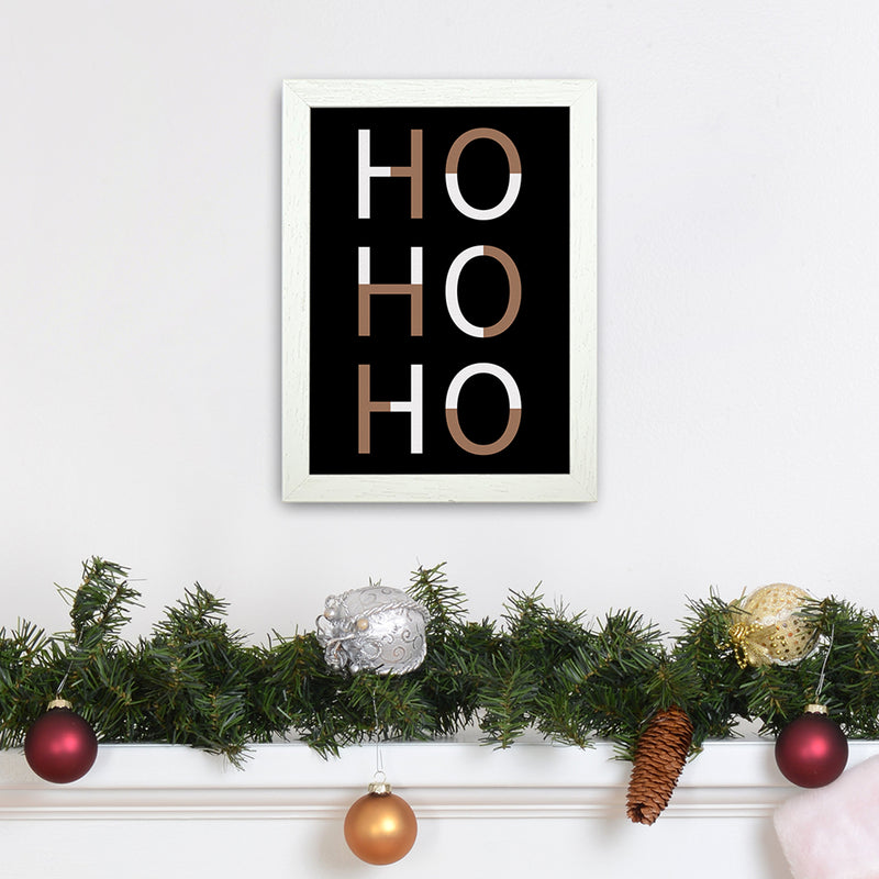 Hohoho Christmas Art Print by Kookiepixel A4 Oak Frame