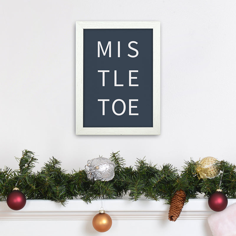 Mistletoe Christmas Art Print by Kookiepixel A4 Oak Frame