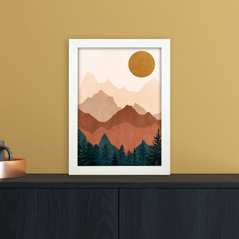Sunset Peaks No 2 A4 White Frame