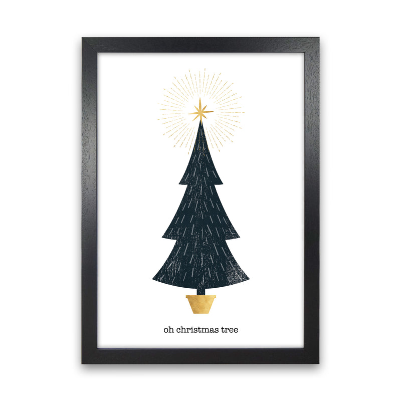 Oh Christmas Tree Christmas Art Print by Kookiepixel Black Grain