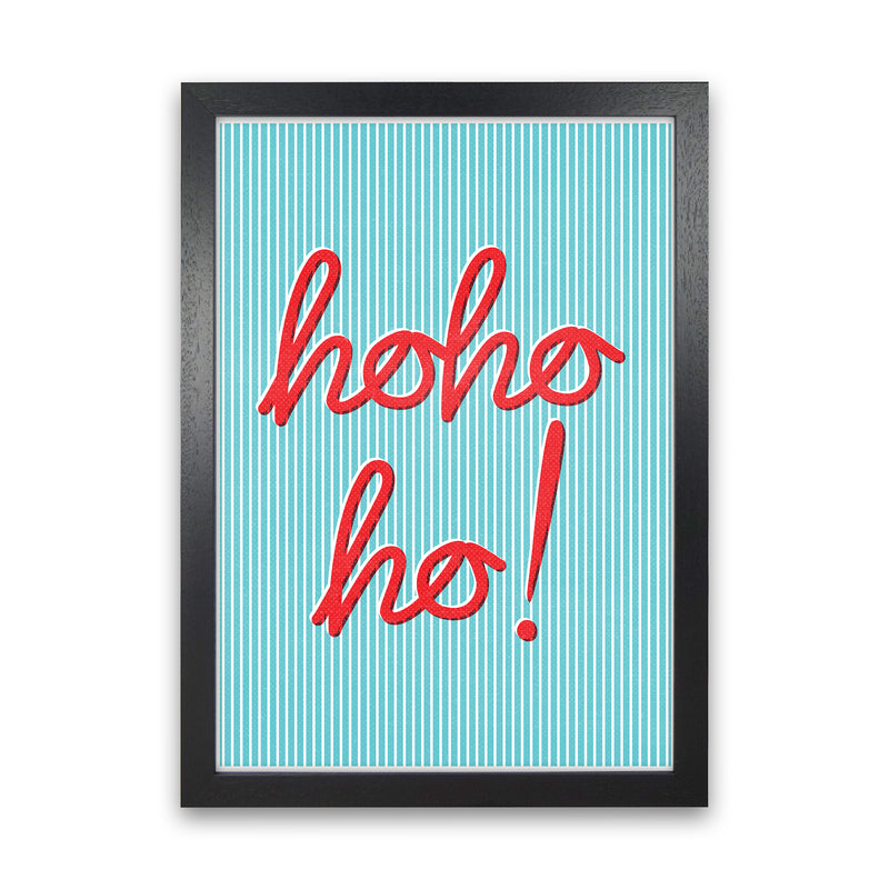 Hohoho Christmas Art Print by Kookiepixel Black Grain