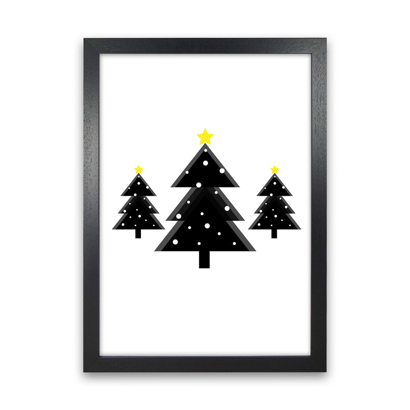Christmas Trees Art Print by Kookiepixel Black Grain