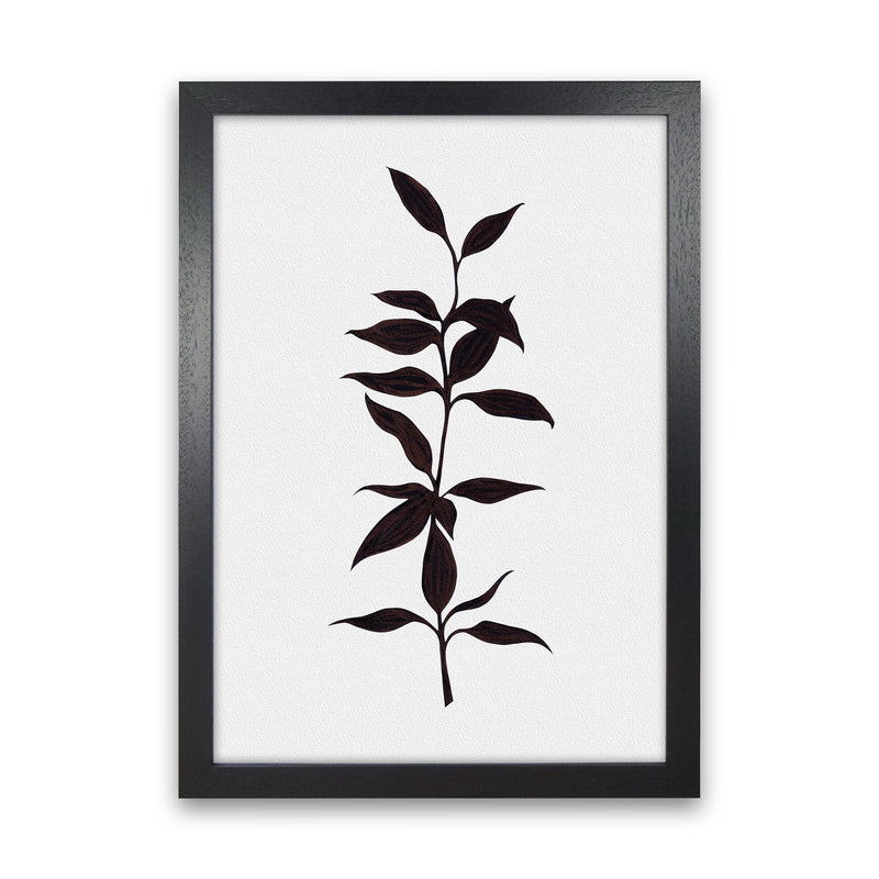 Inked Bamboo Botanical Art Print by Kookiepixel Black Grain