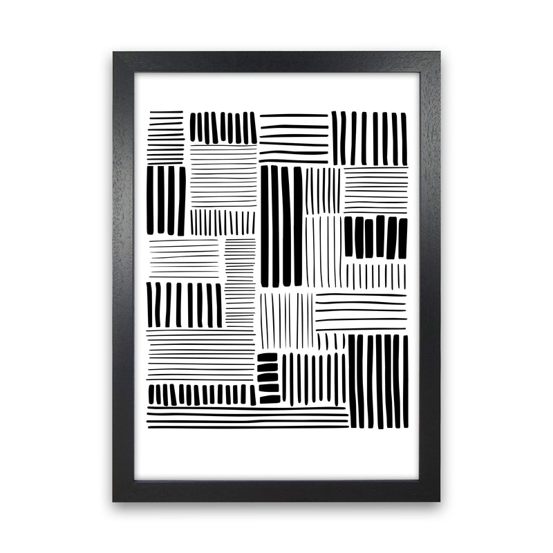 Lines No 2 Abstract Art Print by Kookiepixel Black Grain