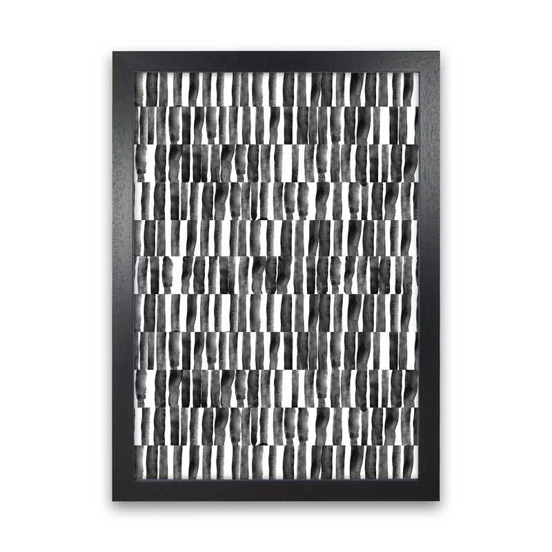 Abstract Strokes Art Print by Kookiepixel Black Grain
