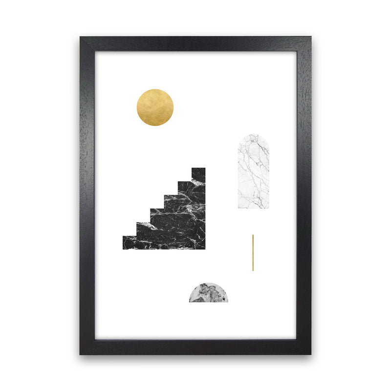 Geometric Shapes No 1  Art Print by Kookiepixel Black Grain