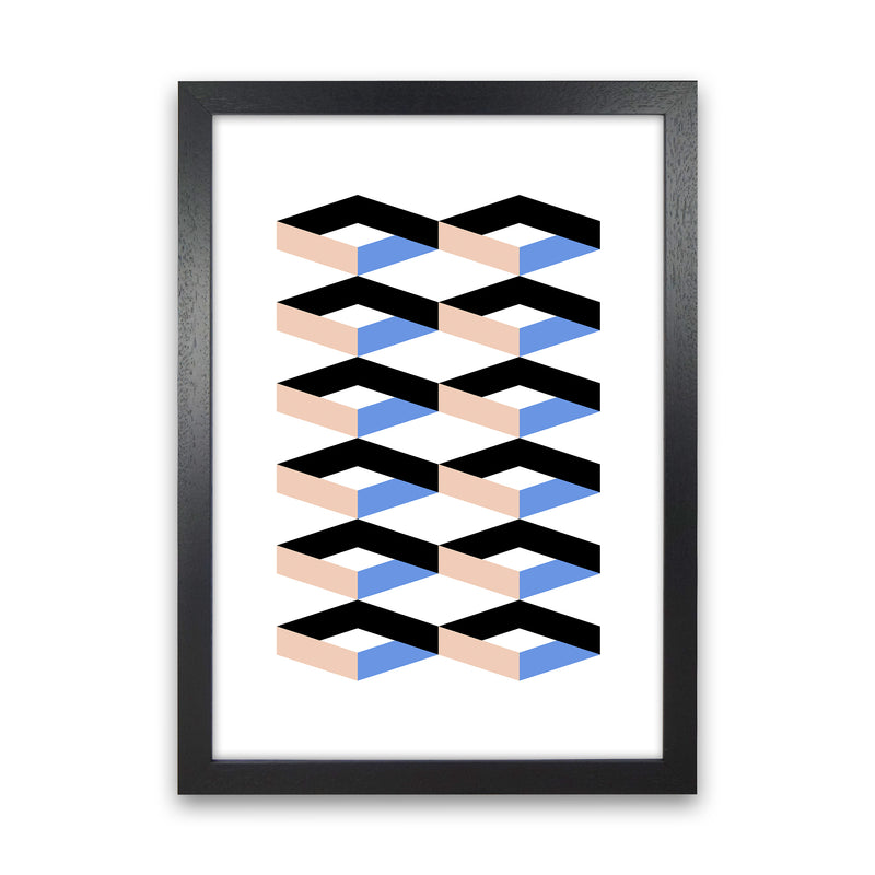 Cubes Geometric Art Print by Kookiepixel Black Grain