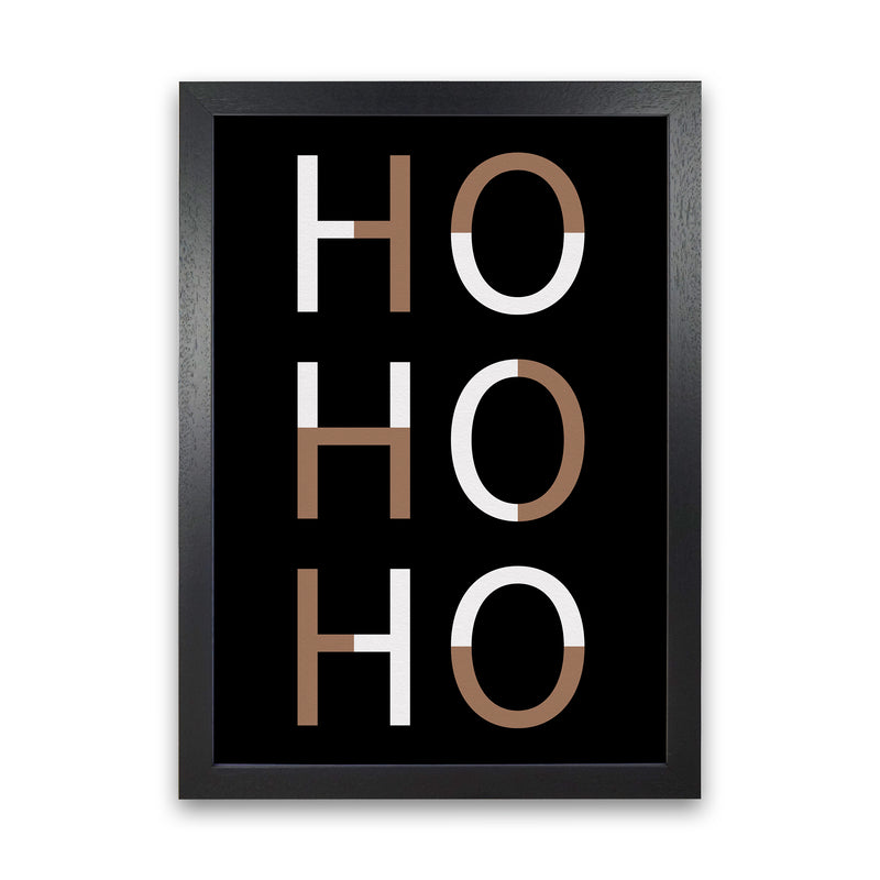 Hohoho Christmas Art Print by Kookiepixel Black Grain