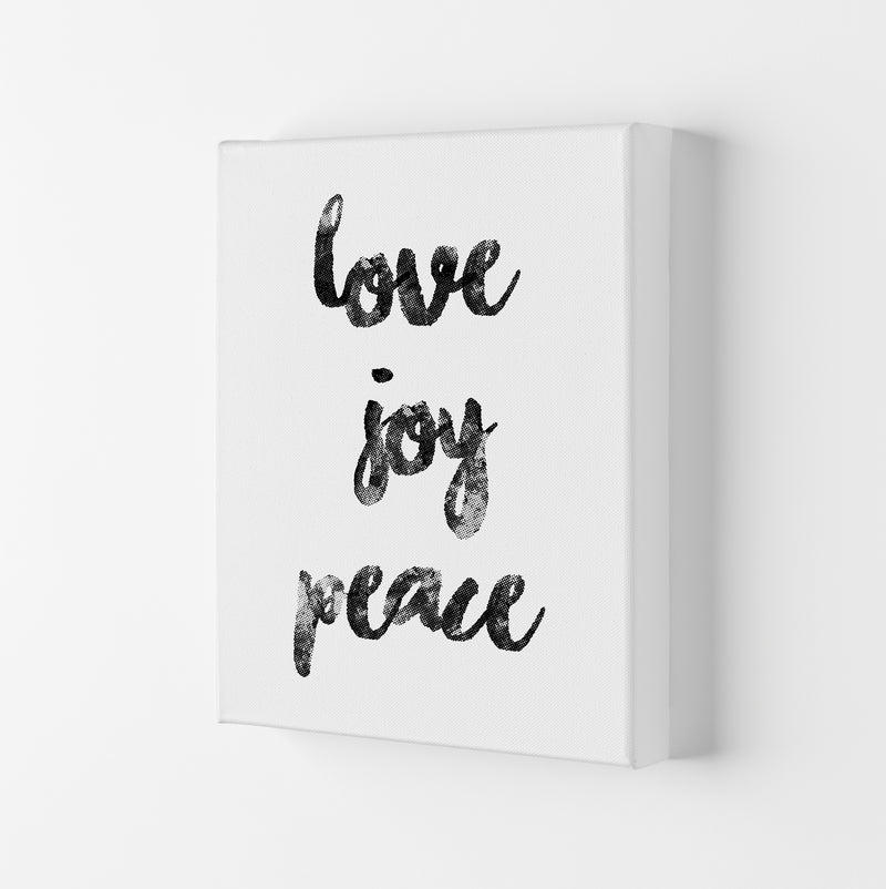 Love Joy Peace Quote Art Print by Kookiepixel Canvas