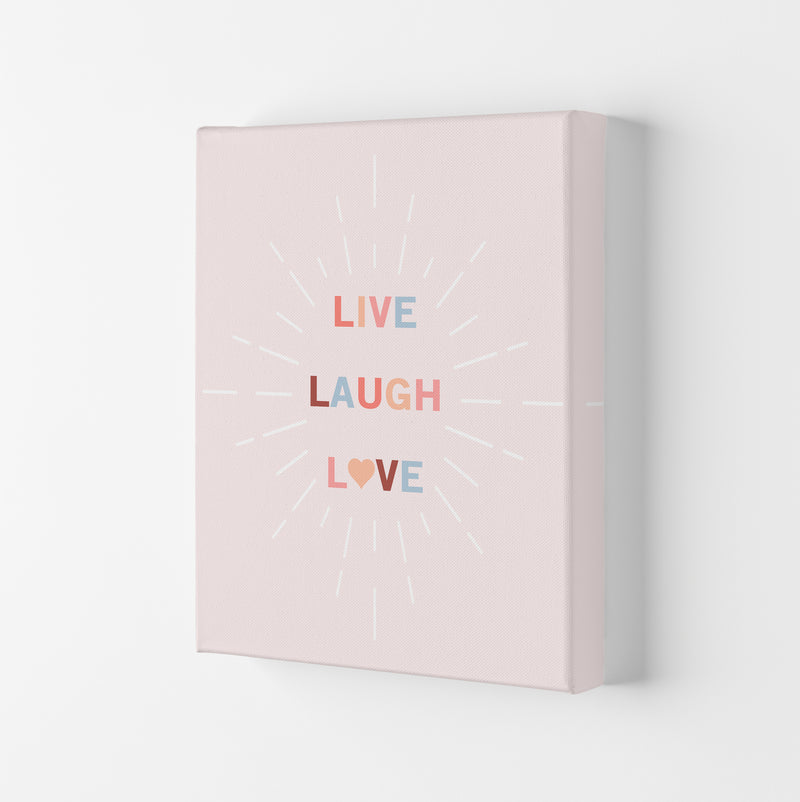 Live, Laugh, Love Quote Art Print by Kookiepixel Canvas