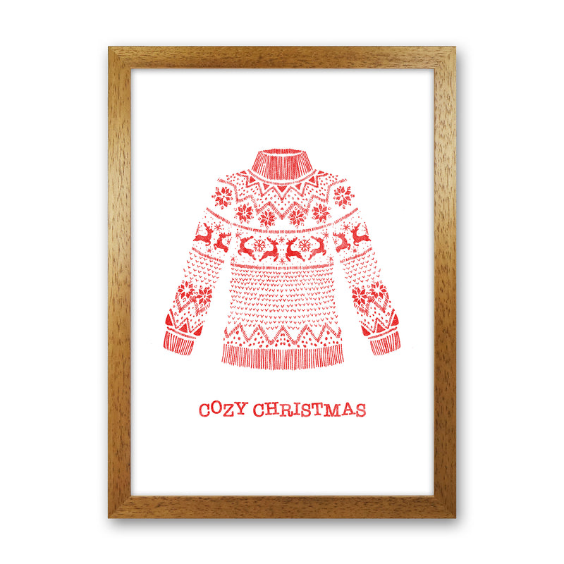 Cozy Christmas Art Print by Kookiepixel Oak Grain