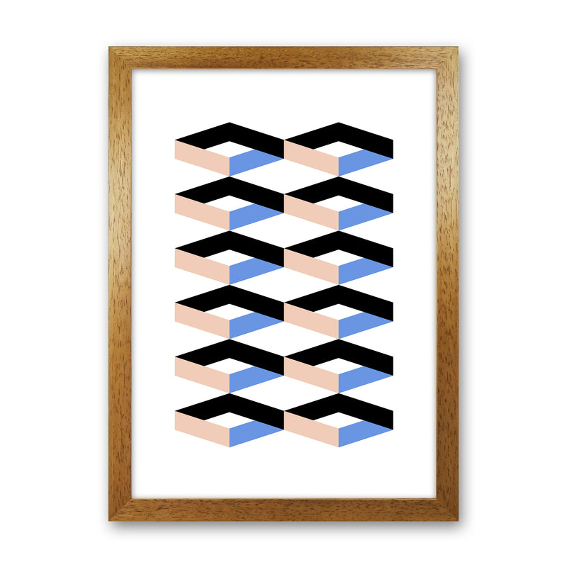 Cubes Geometric Art Print by Kookiepixel Oak Grain