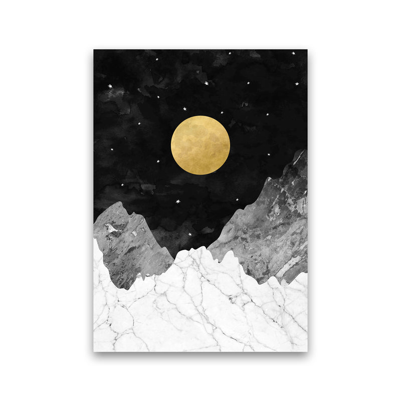 Moon and Stars Landscape Art Print by Kookiepixel Print Only