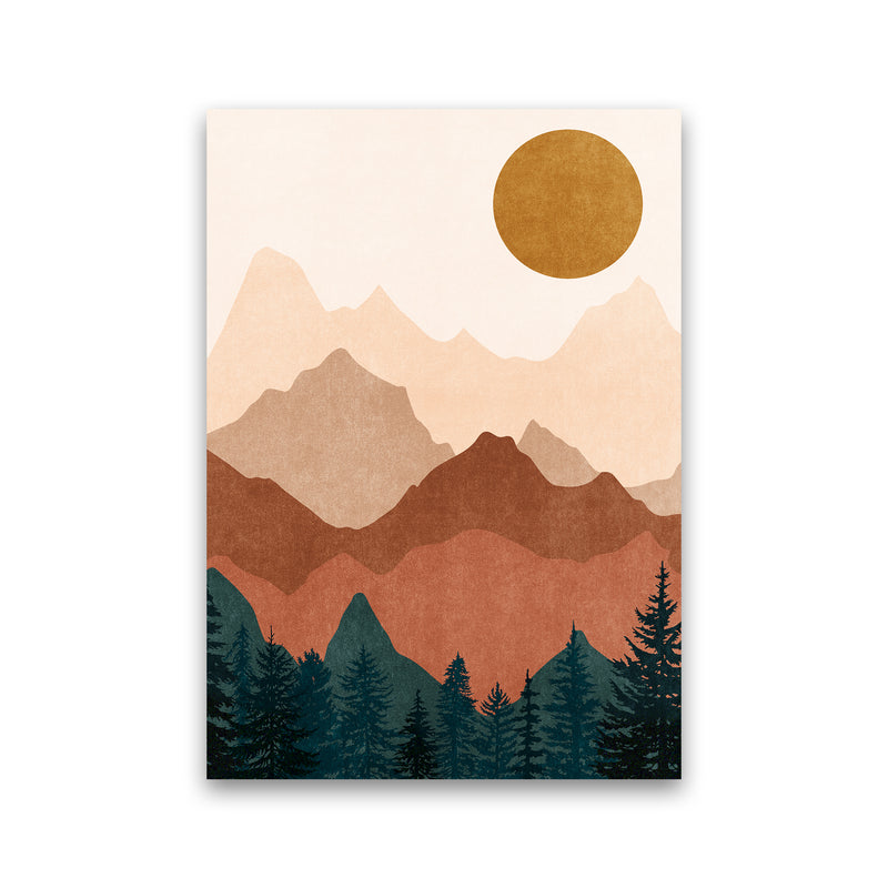 Sunset Peaks No 2 Landscape Art Print by Kookiepixel