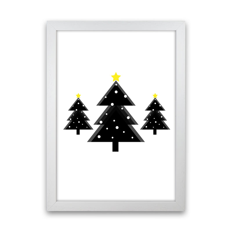 Christmas Trees Art Print by Kookiepixel White Grain