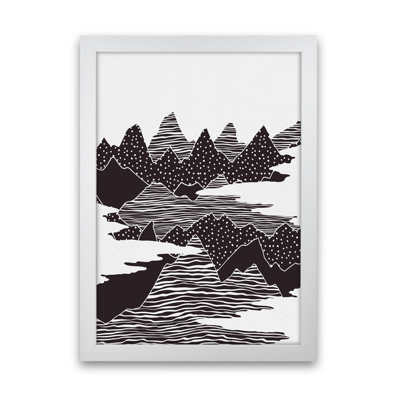 The Peaks Landscape Art Print by Kookiepixel White Grain