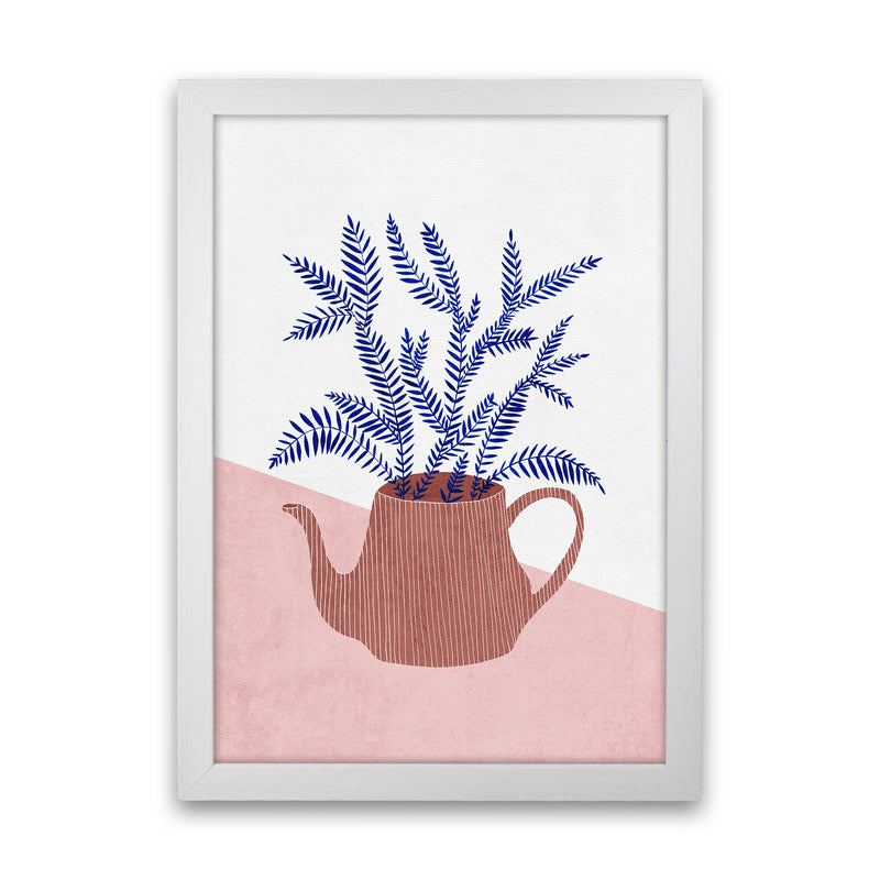 Teapot Planter Art Print by Kookiepixel White Grain