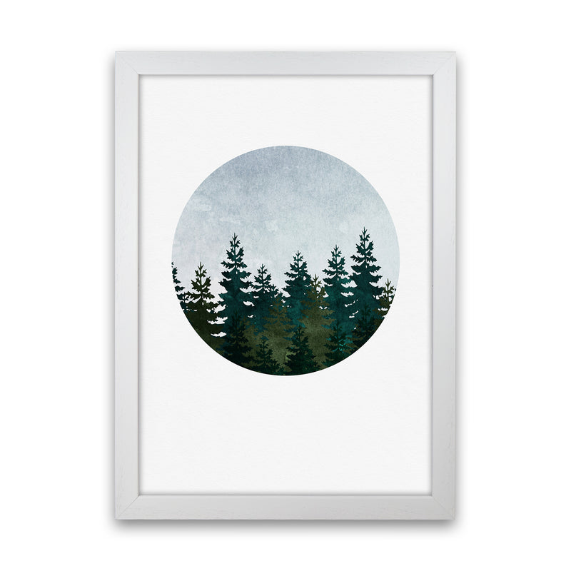 Evergreen Forest Art Print by Kookiepixel White Grain