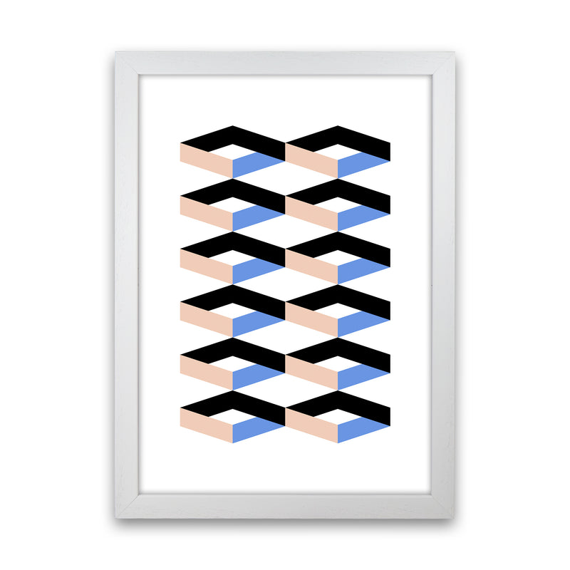 Cubes Geometric Art Print by Kookiepixel White Grain