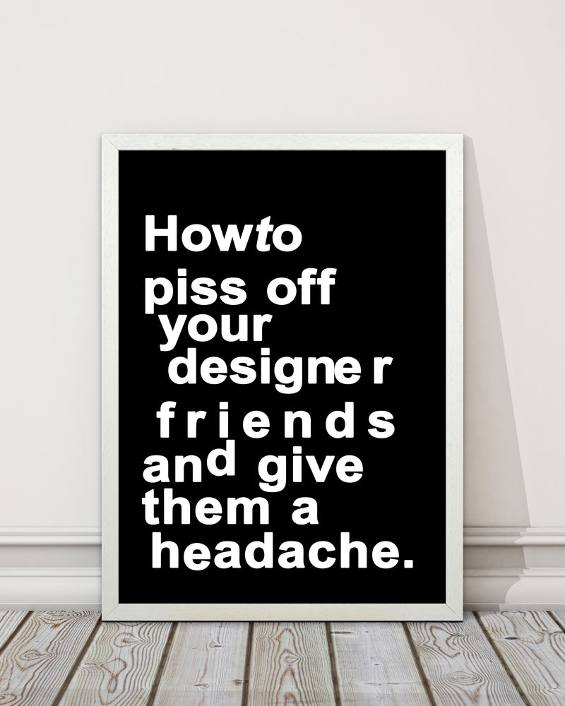 The Headache - BLACK Quote Contemporary Art Print by Kubistika