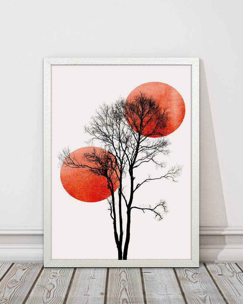 Sun and Moon hiding-ROUGE Contemporary Art Print by Kubistika