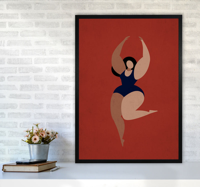 Prima Ballerina Vintage Art Print by Kubistika A1 White Frame