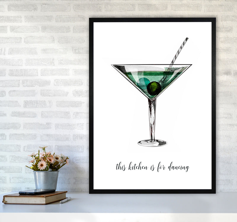 Kitchen Dancers Quote Contemporary Art Print by Kubistika A1 White Frame