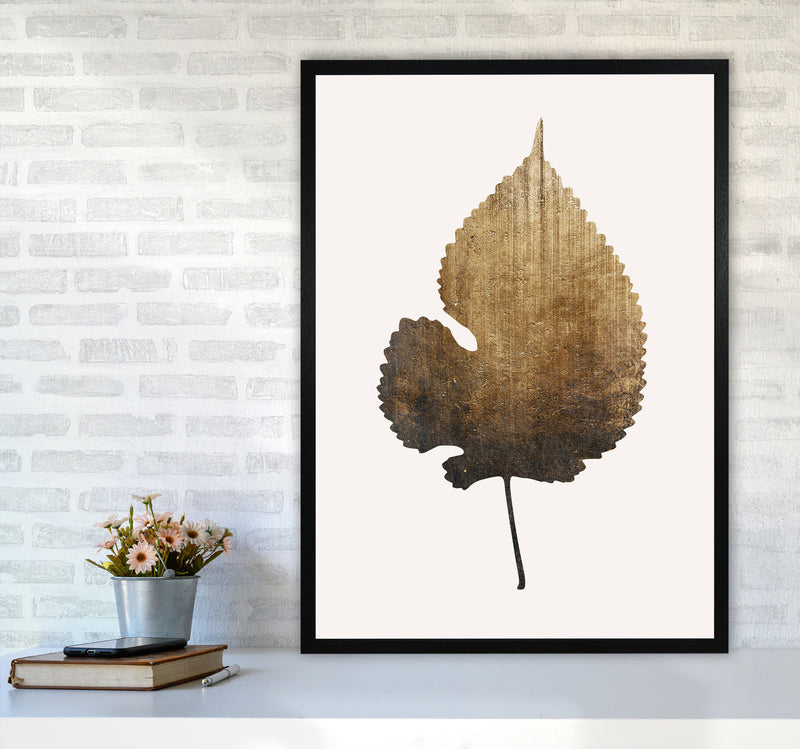 Golden leaf No Botanical Art Print by Kubistika A1 White Frame