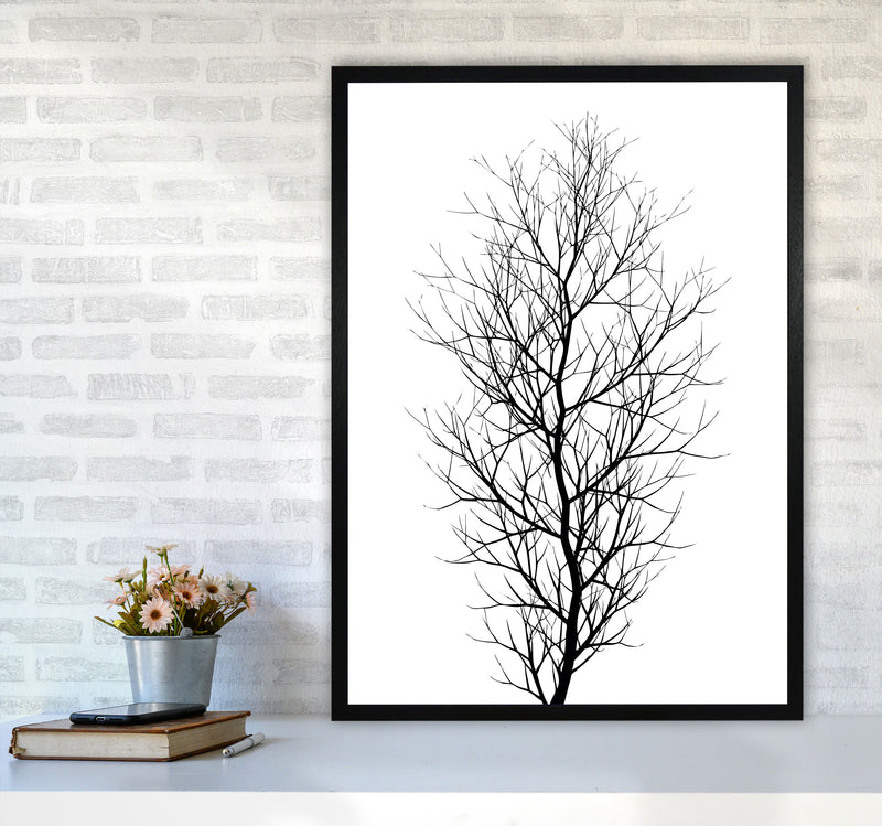 The Tree - BLACK Contemporary Art Print by Kubistika A1 White Frame
