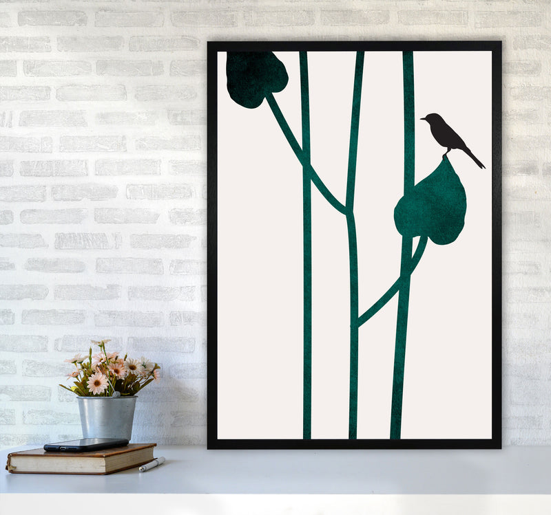 The Bird - NOIR Contemporary Art Print by Kubistika A1 White Frame